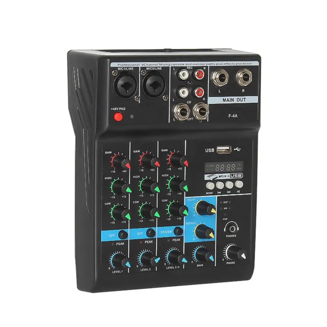 J.I.Y Professional 4-Channel Mixing Console  USB Mixer with Sound H5M3