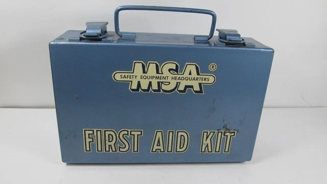 Vintage Mine Safety Appliances MSA 10 Unit First Aid Kit Pittsburgh w/ Contents