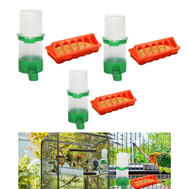 Food and Water Feeder Set feed Bucket Cage Hanging Leakproof for Rabbit Duck