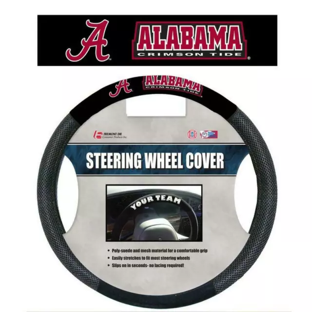 Alabama Crimson Tide Steering Wheel Cover Poly Mesh NIB Car Truck Auto