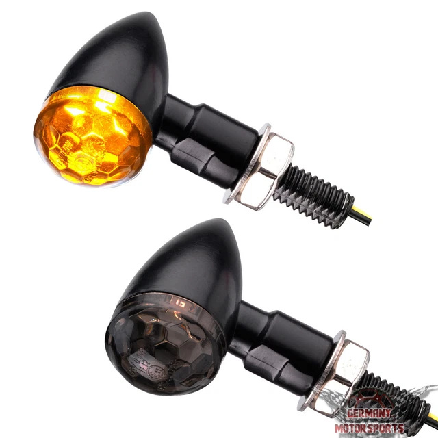 Chopper Blinker Motorrad Blinker Chrom/Bernstein - Vintage Style Für Chopper, Bobber, Cafe Racer Blink System