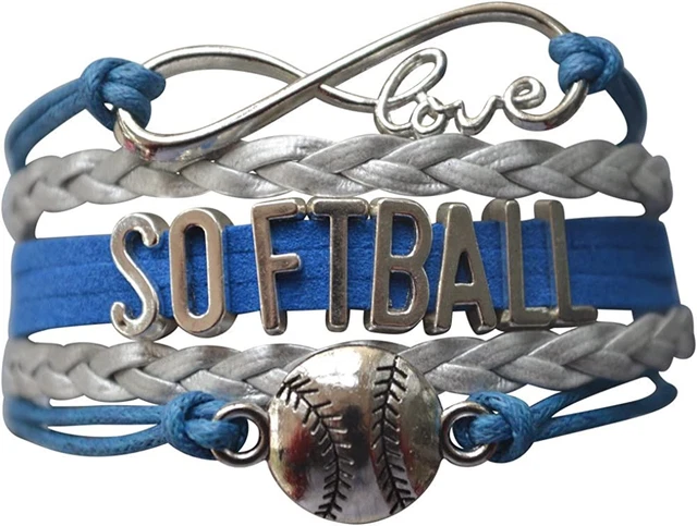 Softball Infinity Charm Bracelet- Softball Jewelry - Perfect Softball Player, Te