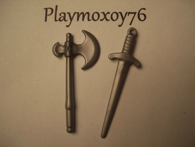 2 épées Gemmées PLAYMOBIL Pour Chevaliers Médiévaux - Pièces Détachées Occasion