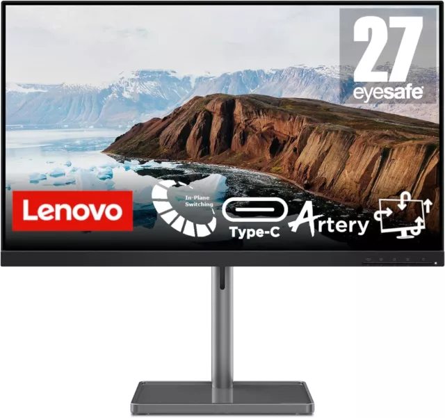 Lenovo L27m-30 27 Inch PC Monitor | FHD, 1080p, 75Hz, IPS, 6ms, HDMI and VGA,