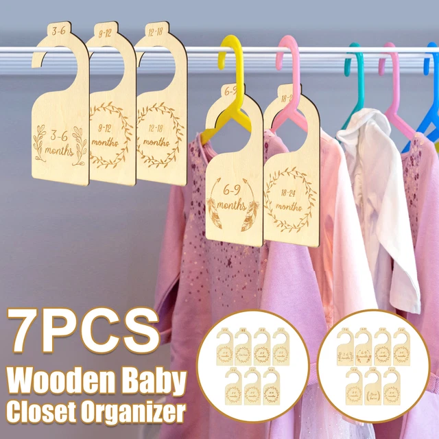 7Pcs Wooden Baby Closet Divider Cute Newborn Clothes Divider Decorative macdM .W