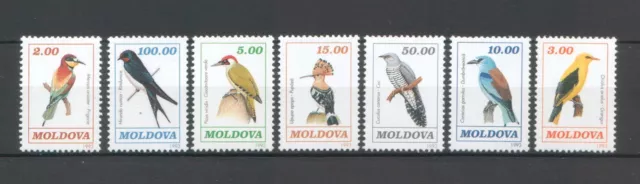 Moldova 1993 Birds, Woodpecker, Hoopoe, Cuckoo, Swallow 7 MNH stamp