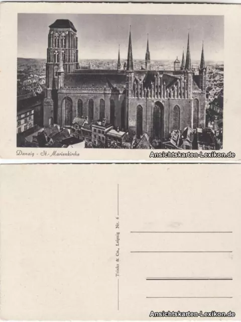 Postcard Danzig Gdańsk/Gduńsk St.-Marienkirche 1940