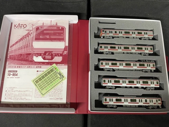 Kato N Gauge E531 Series Red Electric Train - 10-Car Basic Set Railway Model