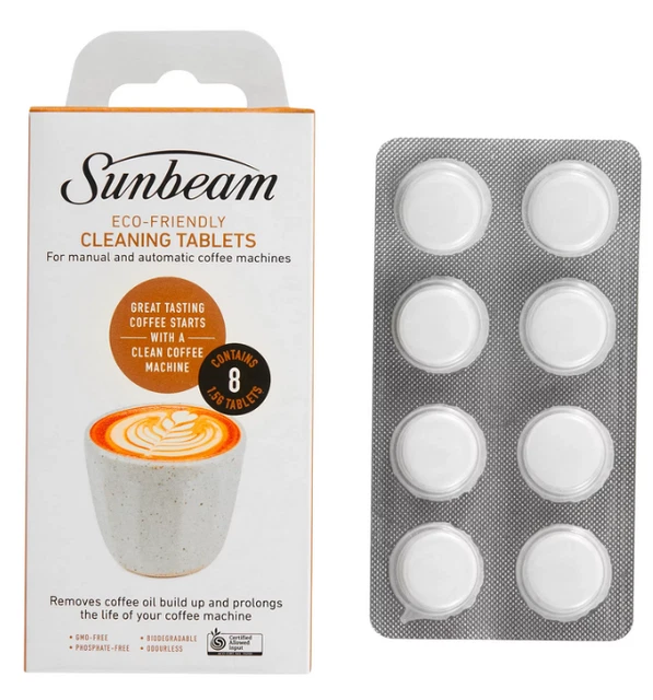 SUNBEAM ECOFRIENDLY ESPRESSO Machine Cleaning Tablets x 8 PACK EM0020