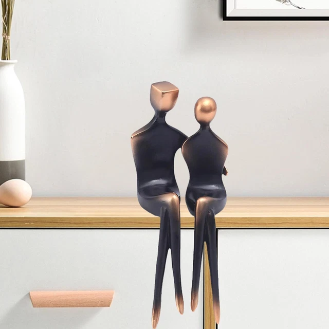 Sculpture de Couple, Figurine d'art abstrait, décoration nordique en résine,