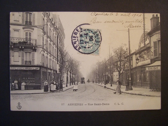 CPA  - ( 92 - Hauts-de-Seine )  - Asnières  - Rue Saint-Denis - 1904
