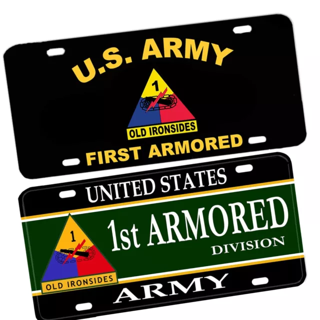Patriotic US American Army Tanks First Armored Army Aluminum License Plates