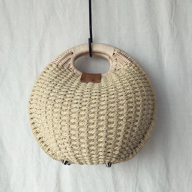 Straw Shell Storage Handbag Green Wallets Women Straw Purses Women Rattan
