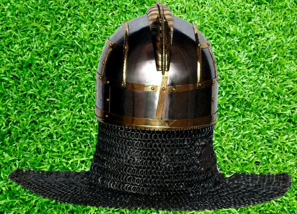Medieval Viking Vendel Helmet with Chainmail Hand Forged SCA/Larp  Gift & Décor 3