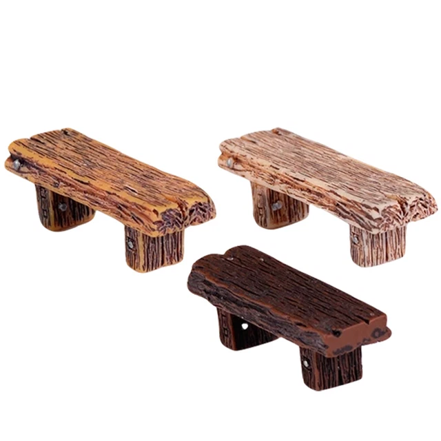 3Pcs Schöne Foto Prop Kleine Bank Decor Bench Modell Für Decor Garten Hause 8