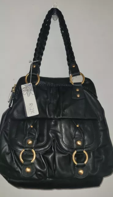 Ri2k London Lederhandtasche schwarze Tragetasche