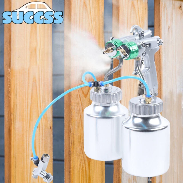Handheld Polyurethane Spray Gun Foam Automatic Sprayer Double Head+2*1L Tank USA