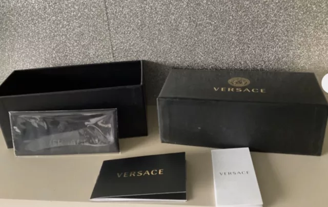 Versace EMPTY Black & Gold Logo Sunglasses outer Box 8cm x 18cm x 8.5cm unused