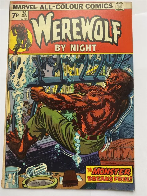 WEREWOLF BY NIGHT #20 Marvel Comics UK Price 1974 FN+