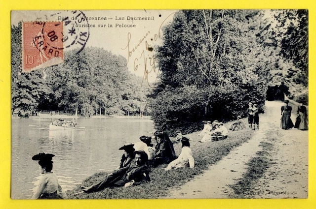 cpa Postcard FRANCE 75 - PARIS WOODS de VINCENNES LAC DAUMESNIL Animated Tourists