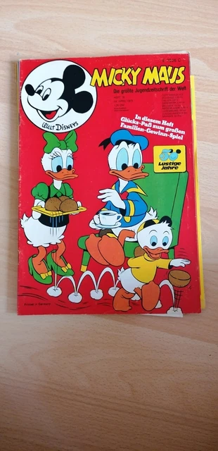 Comic Heft Micky Maus Nr. 15  1973 mit Glücks-Paß Beilage, Magazin 853 &  Olympi