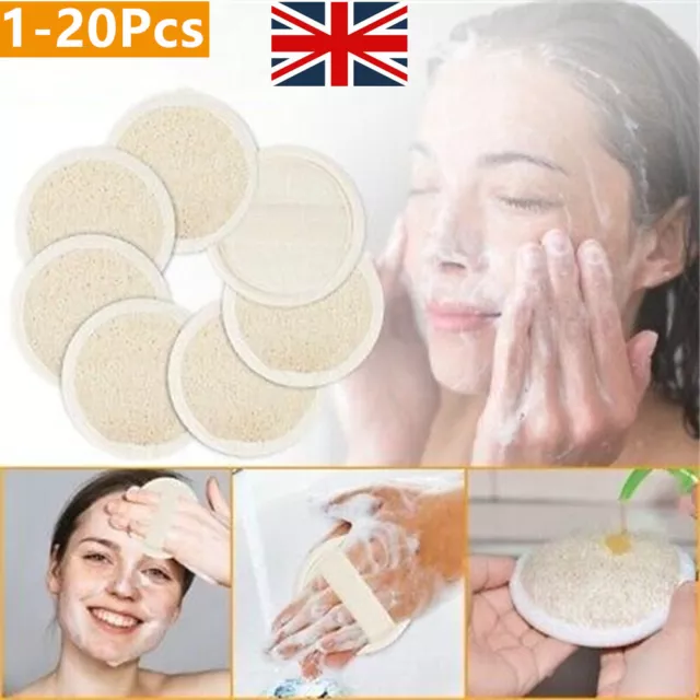 5/10/20 X Premium Egyptian Exfoliating Loofah Pad Body Scrubber - Round loofa UK