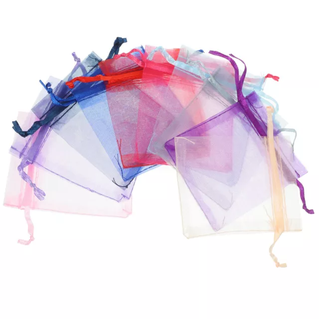 100pcs Small Organza Bags Jewelry Gift Pouches Drawstring