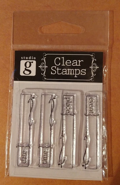 PARTY INVITATION Studio G Cling Stamps - Date Time Event Place