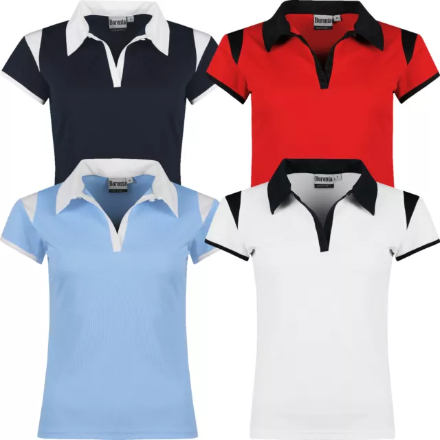 New Womens Polo Shirts Ladies Short Sleeve Breathable Pique T Shirt Casual Top