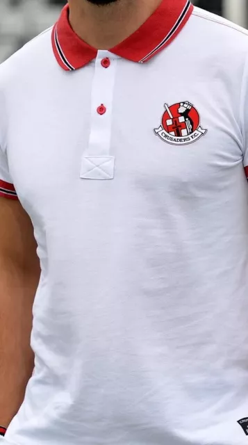 Crusaders FC Classic White Polo Shirt - Medium.