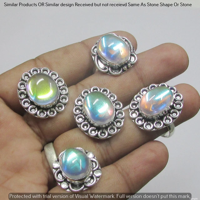 Rainbow Topaz 100 Piece Wholesale Ring Lot 925 Sterling Silver Ring NRL-4666