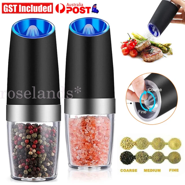AUTOMATIC SALT PEPPER Grinder Gravity Electric Pepper Mill Adjustable