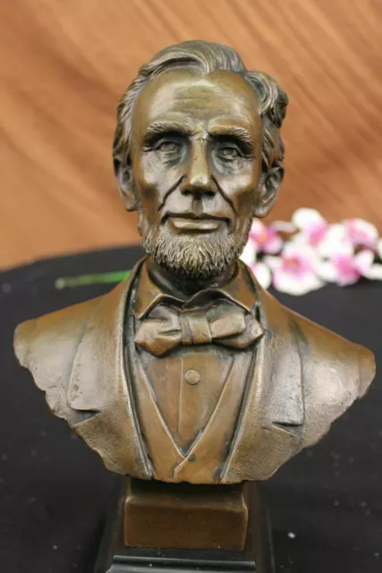 Vintage Presidente Abraham Lincoln Medalla Coleccionable Bronce Escultura Arte