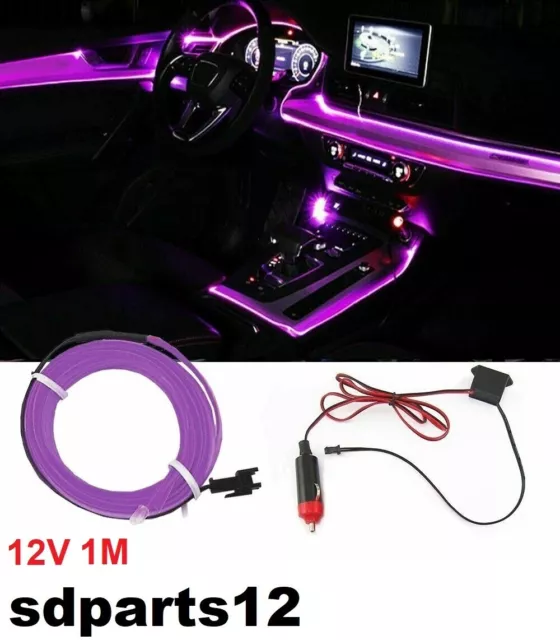 Streifen Beleuchtung 1m Innenraum Auto Ambiance LED USB Violett Leuchtend