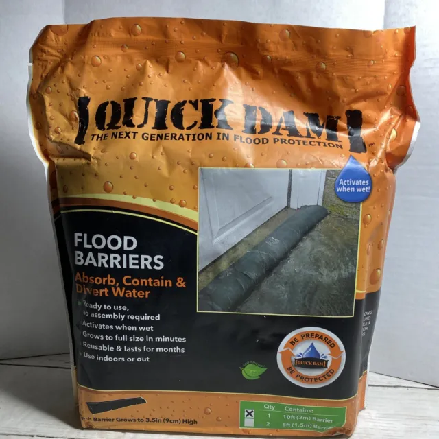 Quick Dam QD610-1 Flood Barrier Fabric, Black 10 Ft New