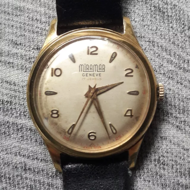 VINTAGE MIRAMAR GENEVE 17 Jewels Mens Watch Working 8.50 PicClick UK