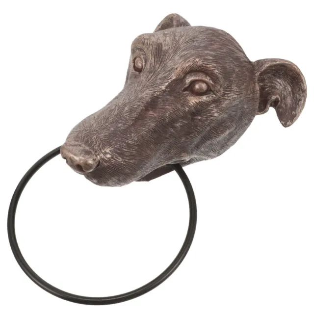 Llamador decorativo de imitación cabeza de perro puerta manija frontal bronce