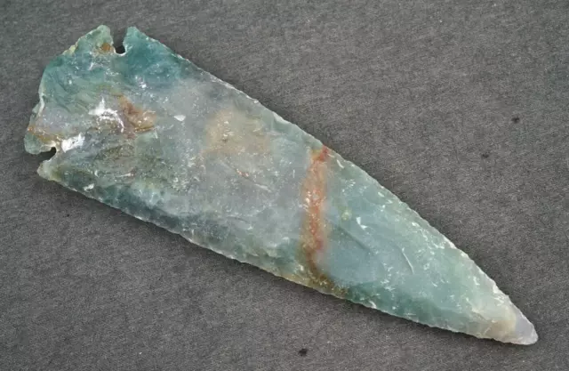 Green Beauty 4.9" Flint Spearhead Head Point Knife Blade Arrowhead B689