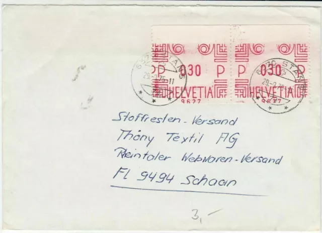 Switzerland commercial 1975 machine label stamps cover ref 21575