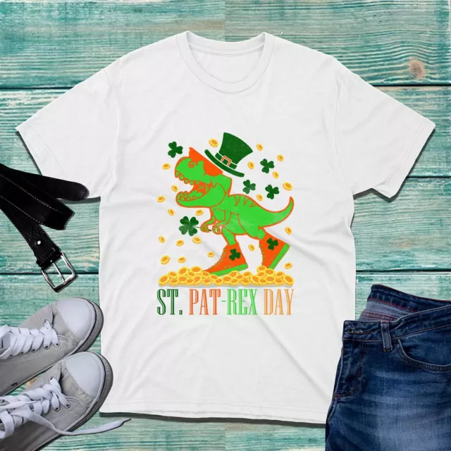 Happy St Pat-Trex Day T-Shirt Dinosaur St Patrick's Day T-Rex Dinosaur Irish Top