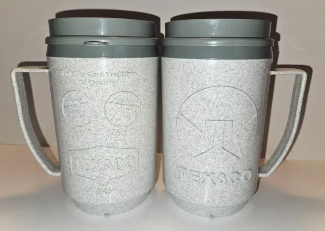 TEXACO Naturally Insulated Travel  Hot Cold Coffee Mug Cup Tumbler size 20 oz.