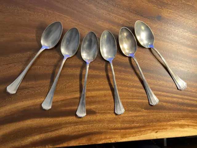 6 Jugendstil Esslöffel Silber 800 Original 1900/25 Speiselöffel Tafellöffel