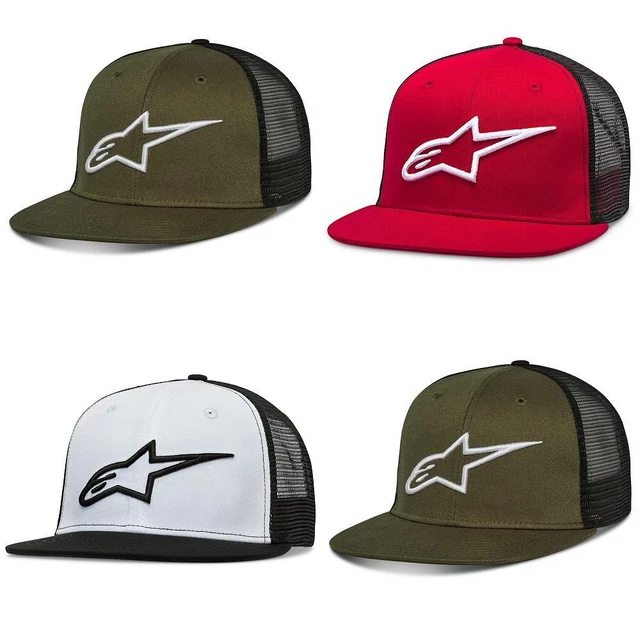 Alpinestars Corp Trucker Hat Snap Back Baseball Casual Cap White Green Red