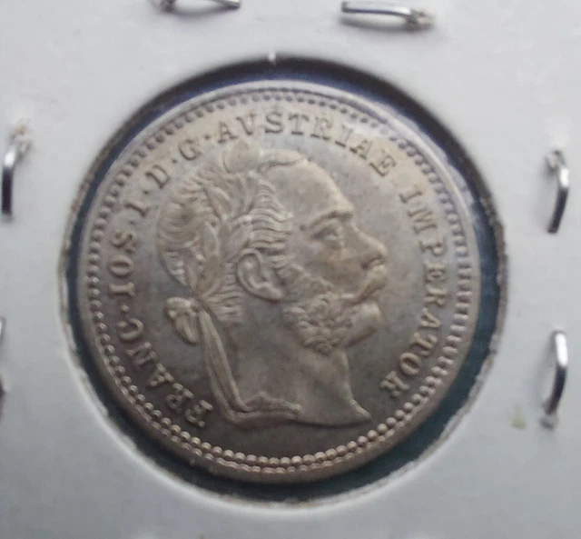 AUSTRIA 1872 10 Kreuzer  Silver BU - Nice Toning
