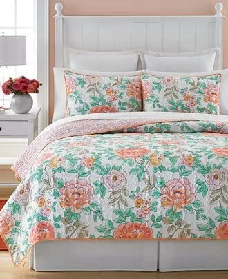 ¡Cierre! Ropa de cama simulada estándar de la colección Martha Stewart pueblo peonía blanca