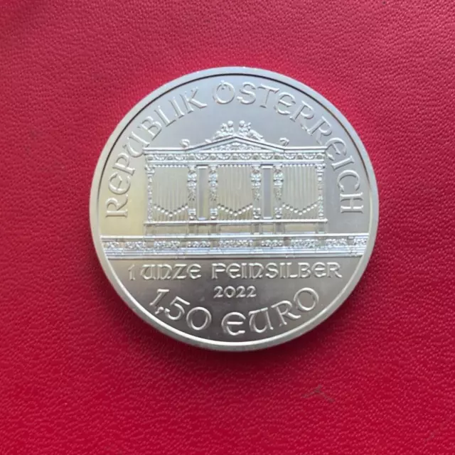 1 OZ. Belle monnaie en argent, 1,50 euro Orchestre philharmonique. Autriche