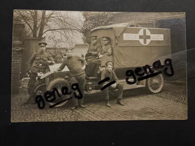 Military WWI Red Cross Lorry&Medic Soldiers RP Postcard Unused