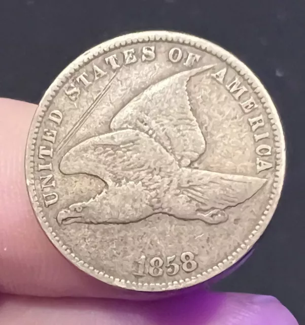 1858 SL Small Letters FLYING EAGLE CENT GRADES FINE #FE1
