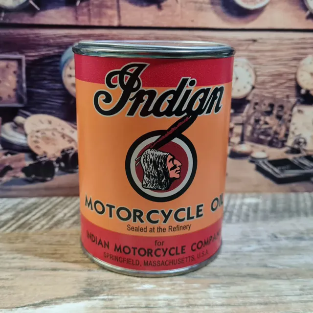 Vintage Replica Indian Motor Oil Tin Can Reproduction Tin Cans Display Props