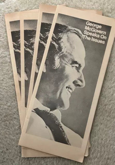 Vintage Lot of 4 George McGovern/Shriver Issues statement pamphlet 1972
